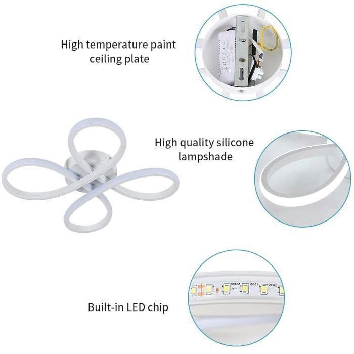 Dorlink Moderne 28W LED-Deckenleuchte – Wohn-/Schlafzimmerbeleuchtung – 6000K Weißlicht – Einfache Installation