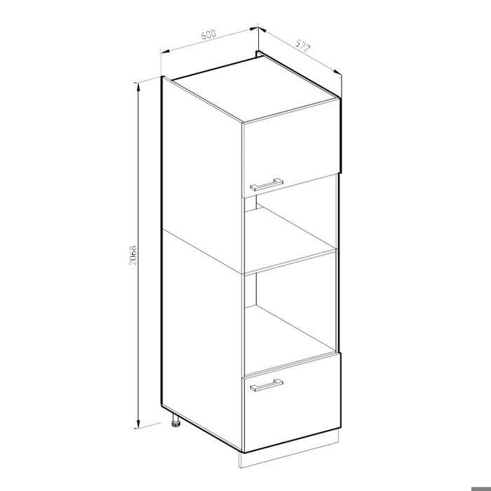 Armoire micro-ondes R-Line 60cm Sonoma Blanc Vicco 29764