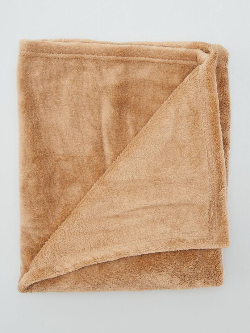 Effen fleece deken - BEIGE