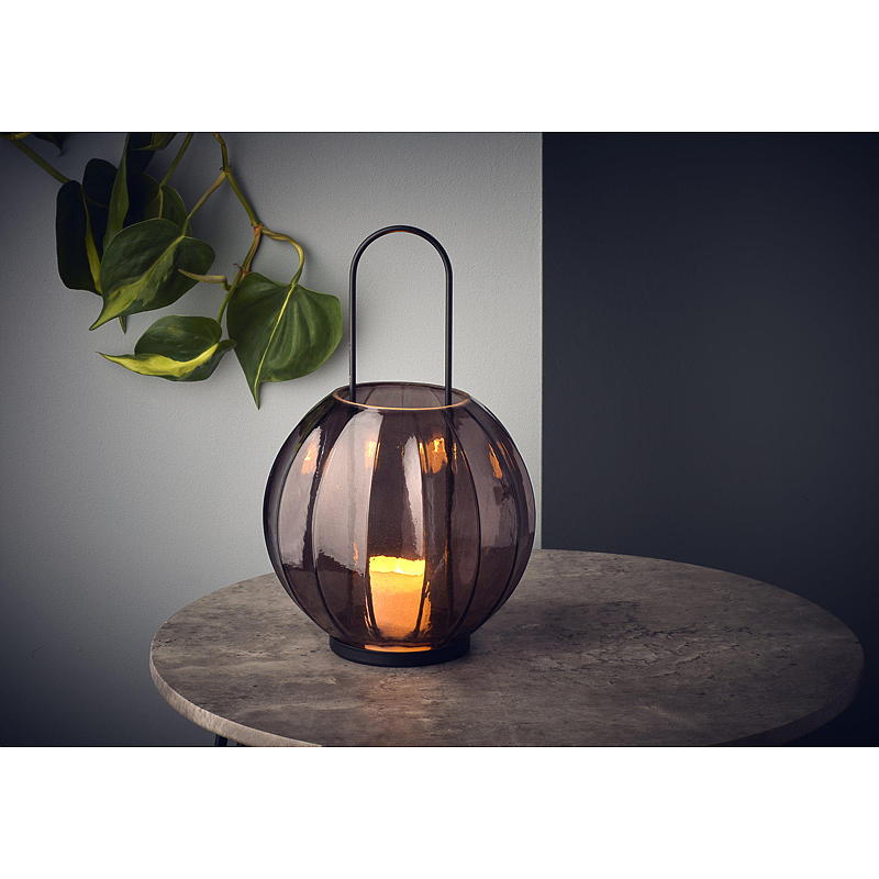 Farol de cristal Leona para el hogar, 18x28 cm
