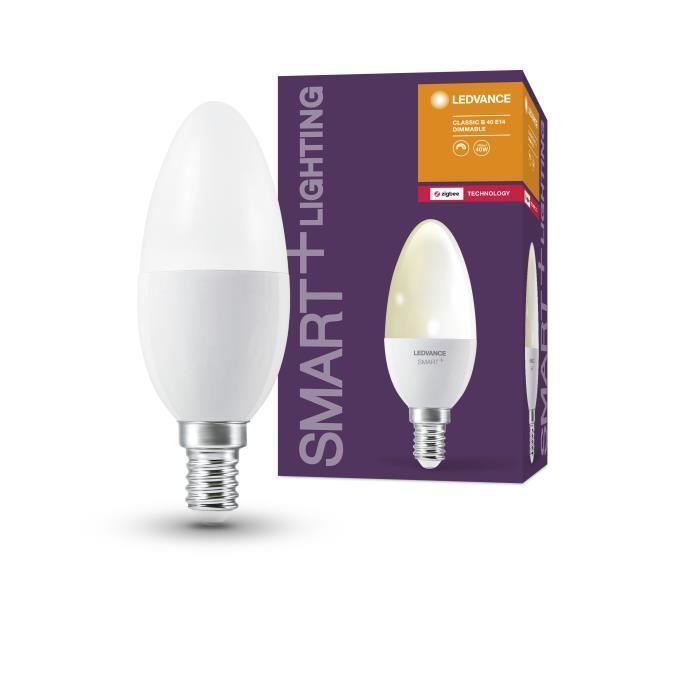 Lampe LED intelligente - LEDVANCE - E14 - Blanc chaud - 470 Lumen - ZigBee