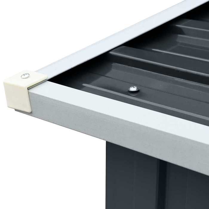 Abri de stockage à bois - vidaXL - Acier galvanisé - 330x92x153 cm - Anthracite - Toit incliné