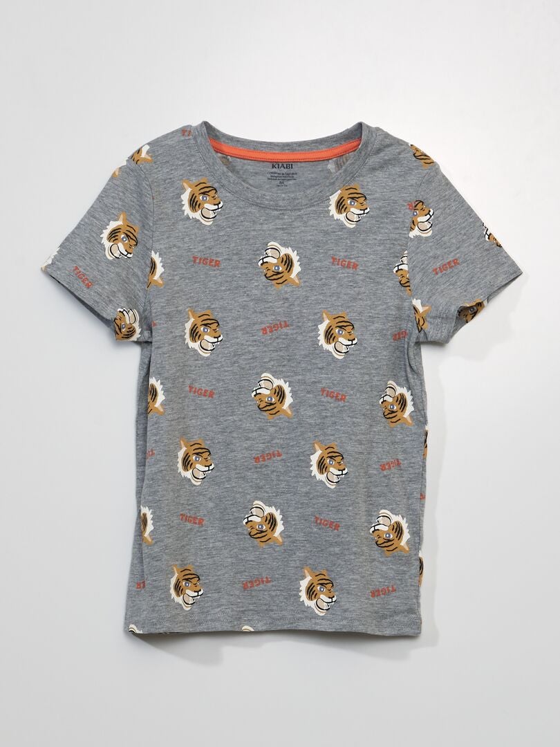 Korte pyjama - t-shirt + short - 2-delig - GRIJS