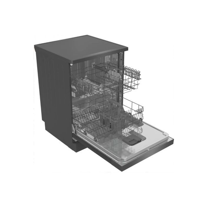 Lavavajillas independiente Hisense HS642D90B, con capacidad para 14 servicios.