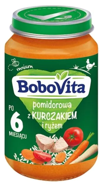 Bobovita Zupa Pomidorowa z kurczakiem i ryżem po 6 m-cu