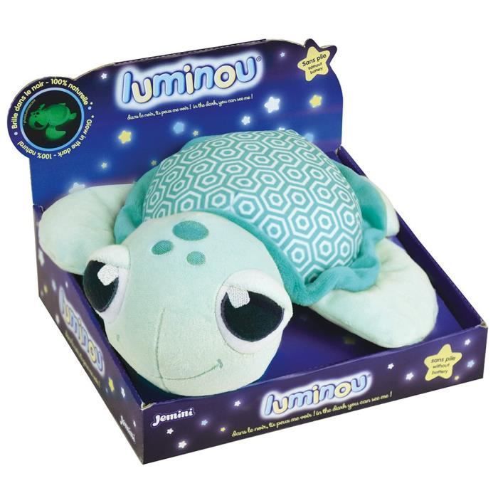 Ma Petite Carapace Peluche Tortue Lumineuse Naturelle +/- 25 cm - JEMINI - Chargeable à la lumière, fonctionne sans pile.
