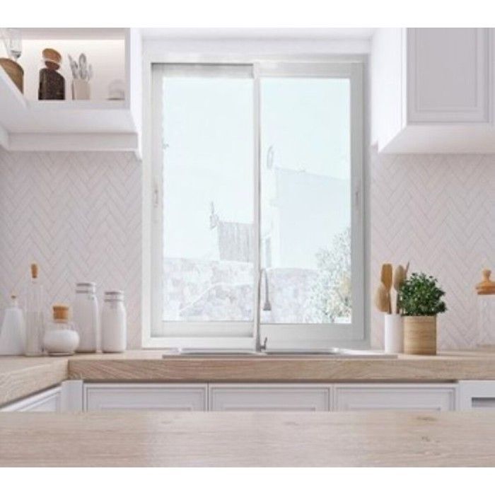 White Aluminum Sliding Window, 105cm High x 100cm Wide, 2 Panels