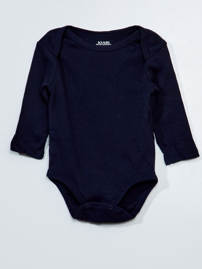 Conjunto de 3 bodys de manga larga - AZUL