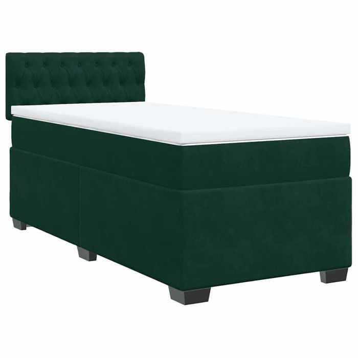 Bed frame with mattress - Maison Exclusive - Dark green velvet - 80x200 cm - Maximum relaxation