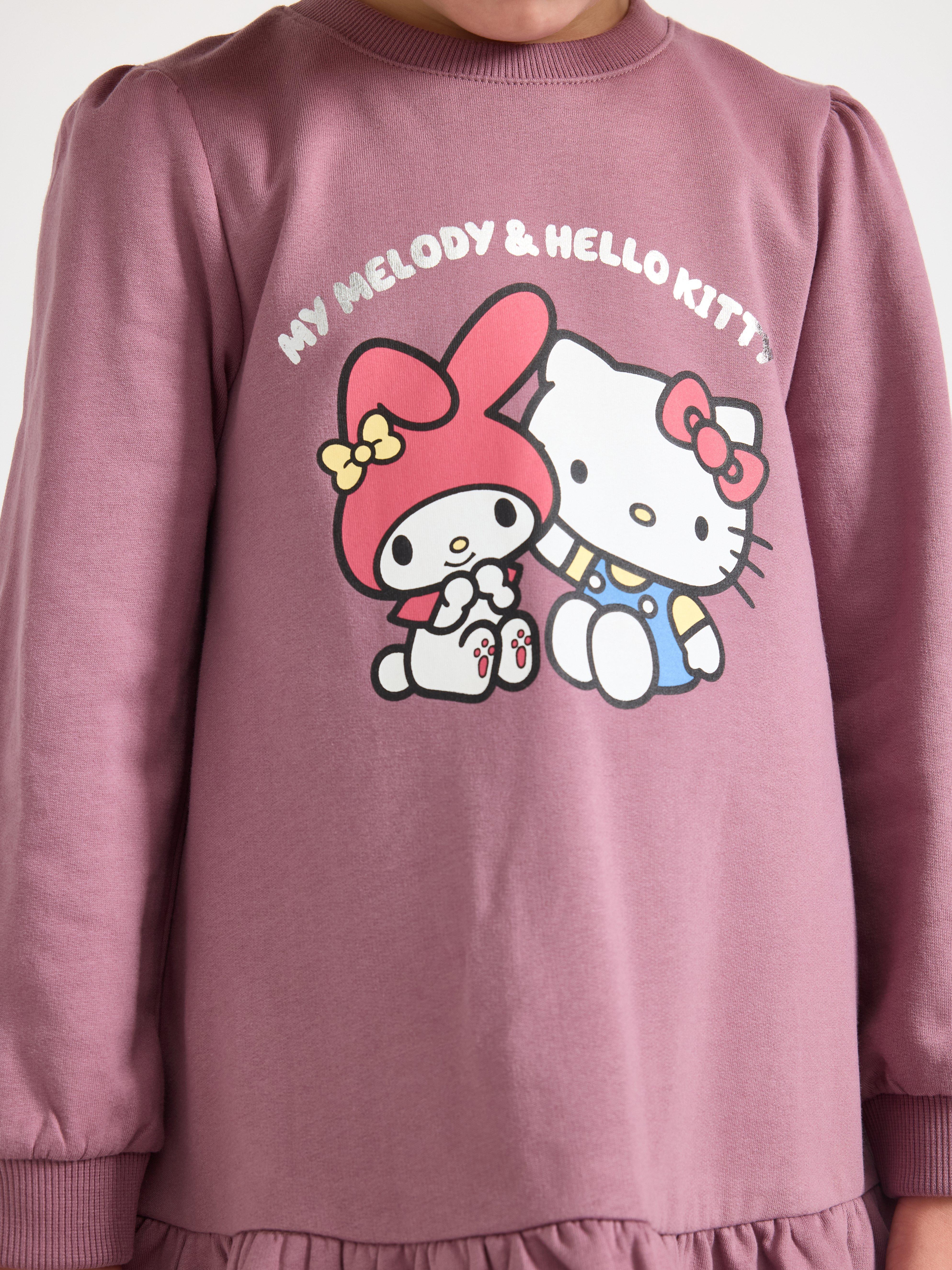 Hello Kitty-kjole med børstet innside, støvet lilla