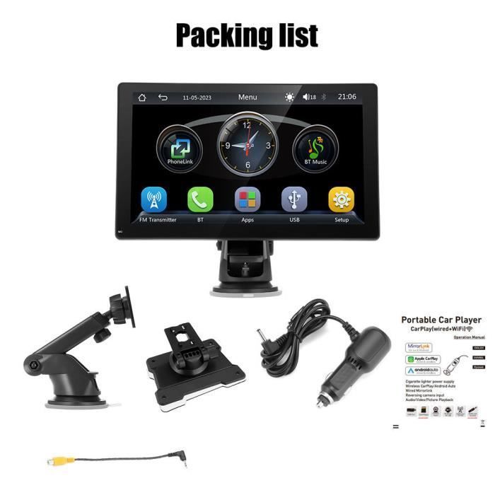 GEARELEC 9-Zoll-Autoradio mit CarPlay, Android Auto, WLAN, Bluetooth, USB und Mirror Link