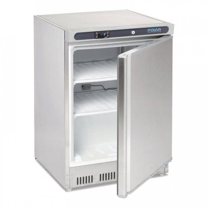Gefrierschrank aus Edelstahl, 140 Liter, mit einer wechselbar anschlagbaren, abschließbaren Tür, 150 W, 220 V – Einphasig