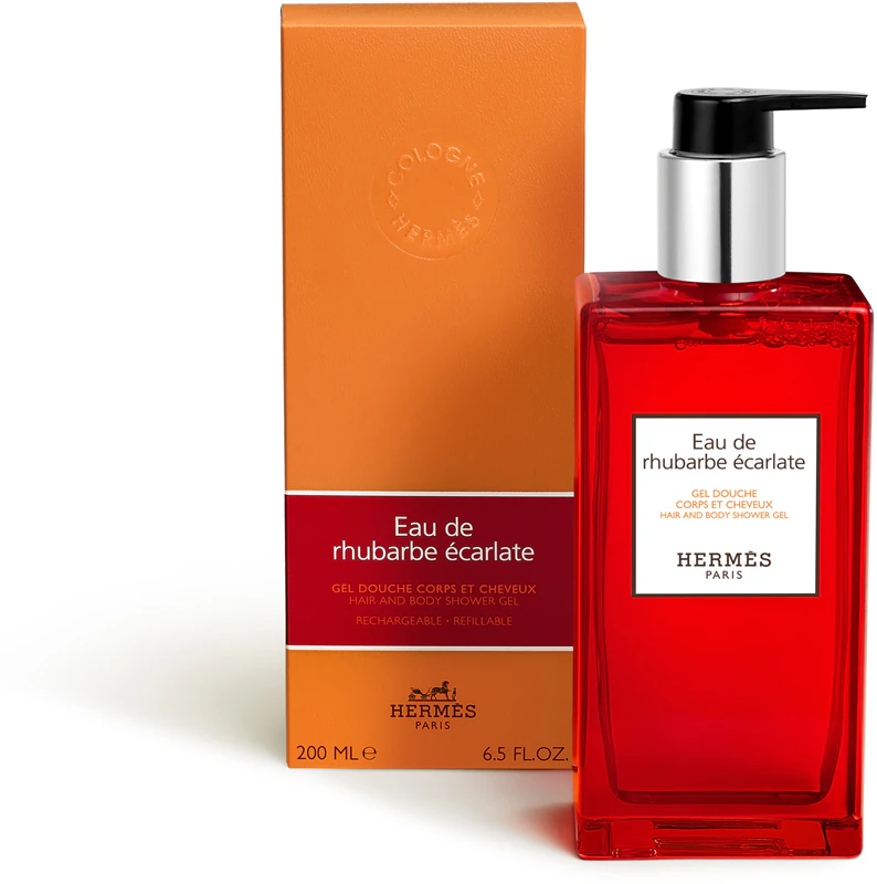 HERMÈS Le Bain Eau de Rhubarbe écarlátový sprchový gél na telo a vlasy