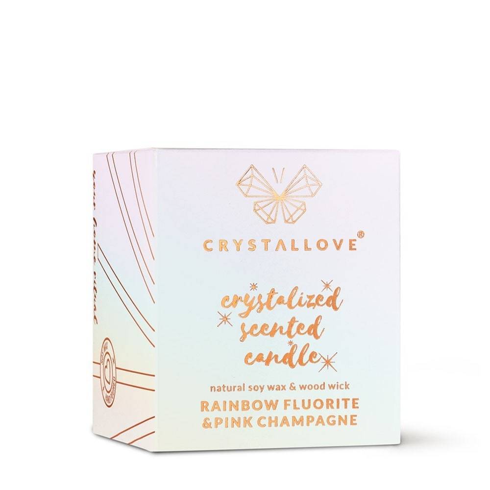 „Crystallove Rainbow“ fluorito ir šampano žvakė – 1 vnt.