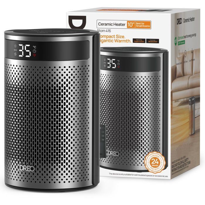 Chauffage d'appoint - Hyper-céramique - 1500 W - Dreo - Atom 416 - Colonne - Noir