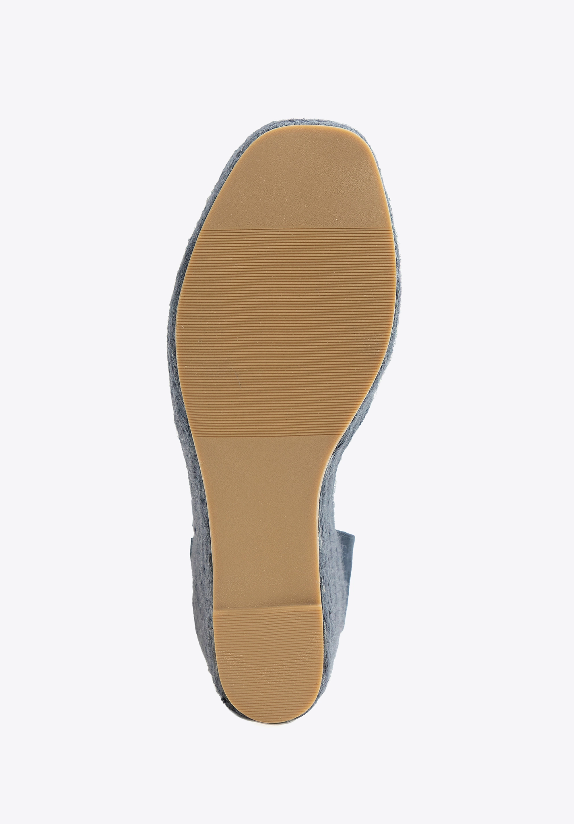 Damskie espadryle na koturnie z wiązaniem granatowe