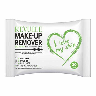 Revuele I Love My Skin sminkefjernerservietter for sensitiv hud 20 stk.