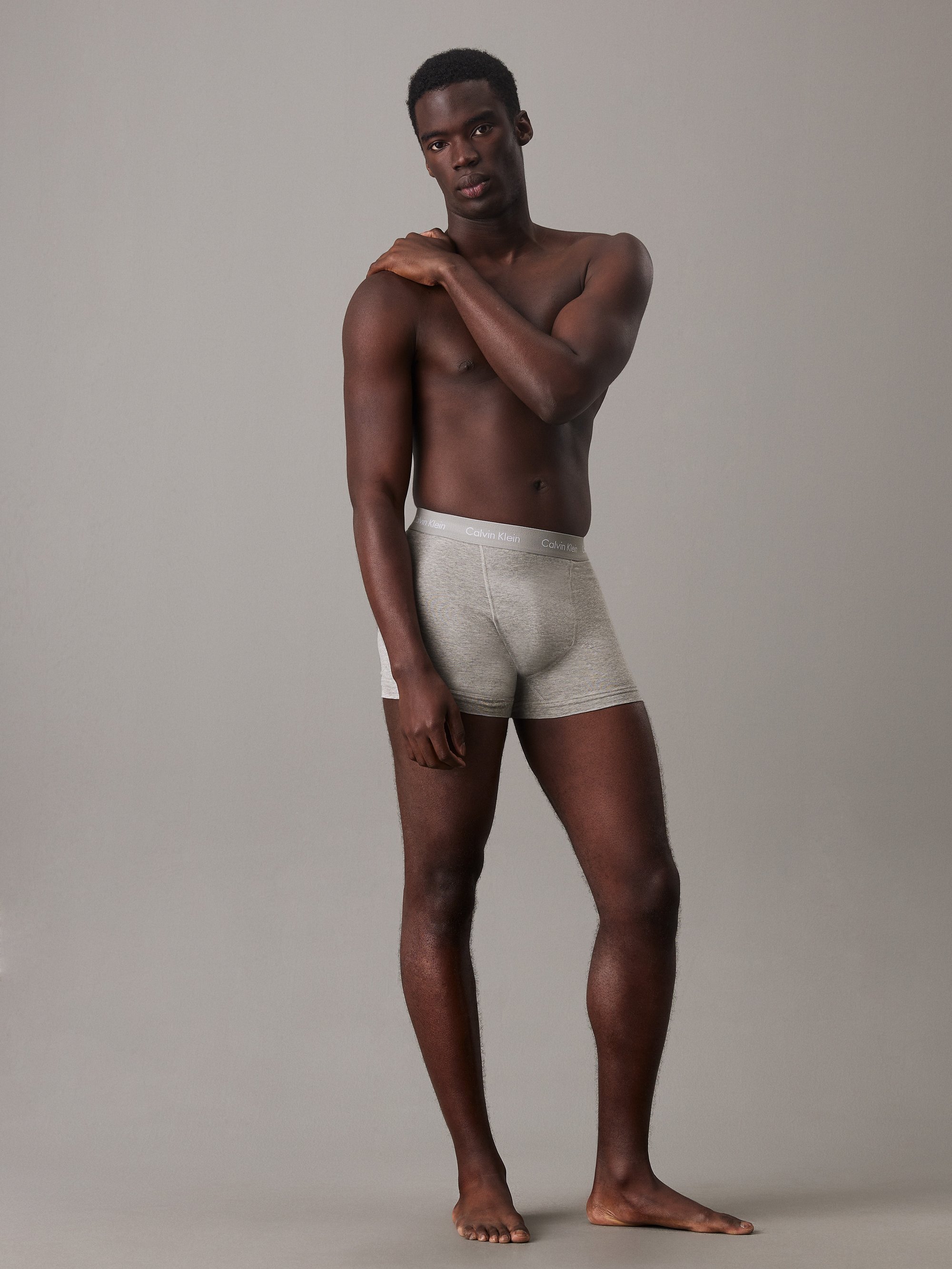 Slip Calvin Klein in cotone elasticizzato, confezione da 3 - grigio melange
