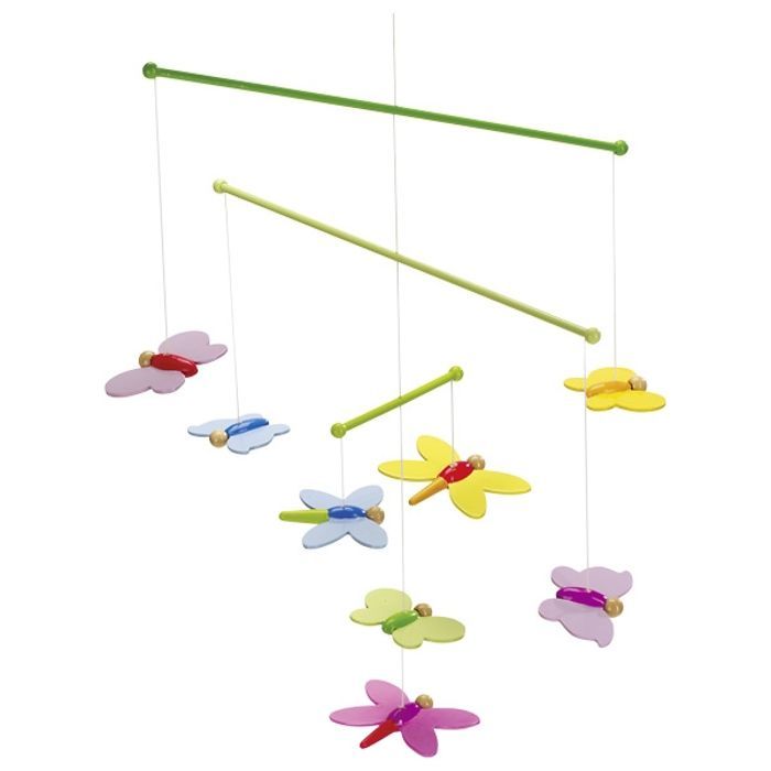 Houten mobiel, vlinders