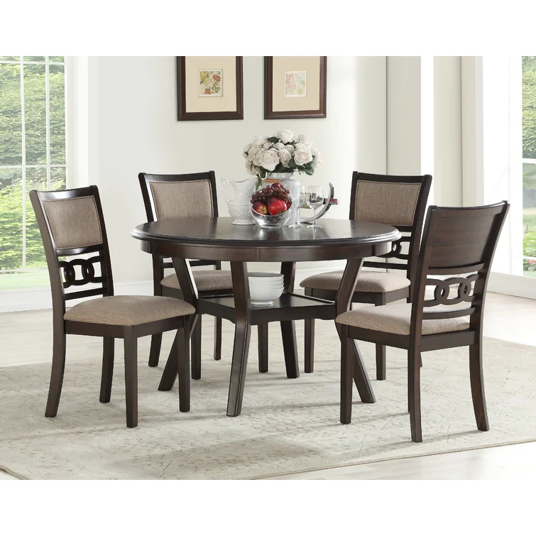 Rundes Esszimmer-Set aus Massivholz