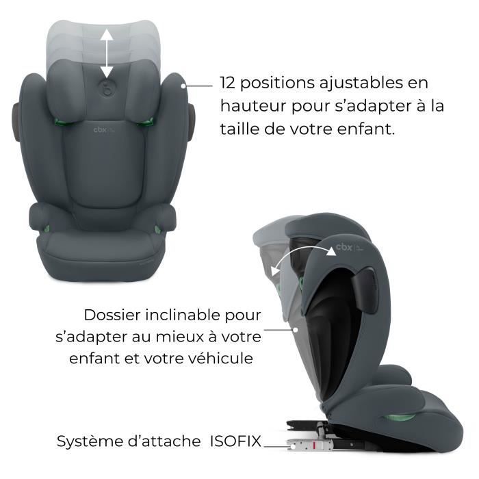Silla de coche Cybex Solution B3 i-Fix - De 3 a 12 años - De 15 a 50 kg - De 100 a 150 cm - Gris