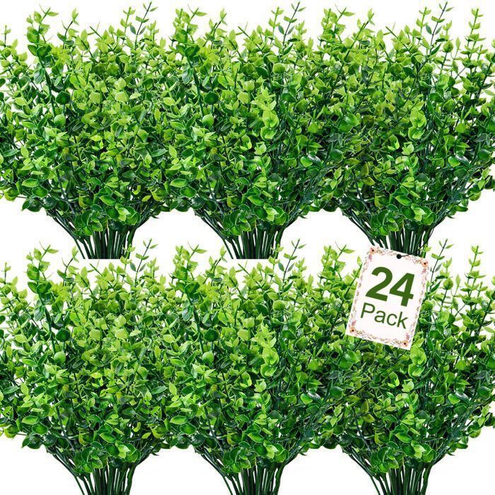 Tallos de plantas artificiales - KENLUMO - 24 piezas - Aspecto realista - Sin mantenimiento - Uso exterior