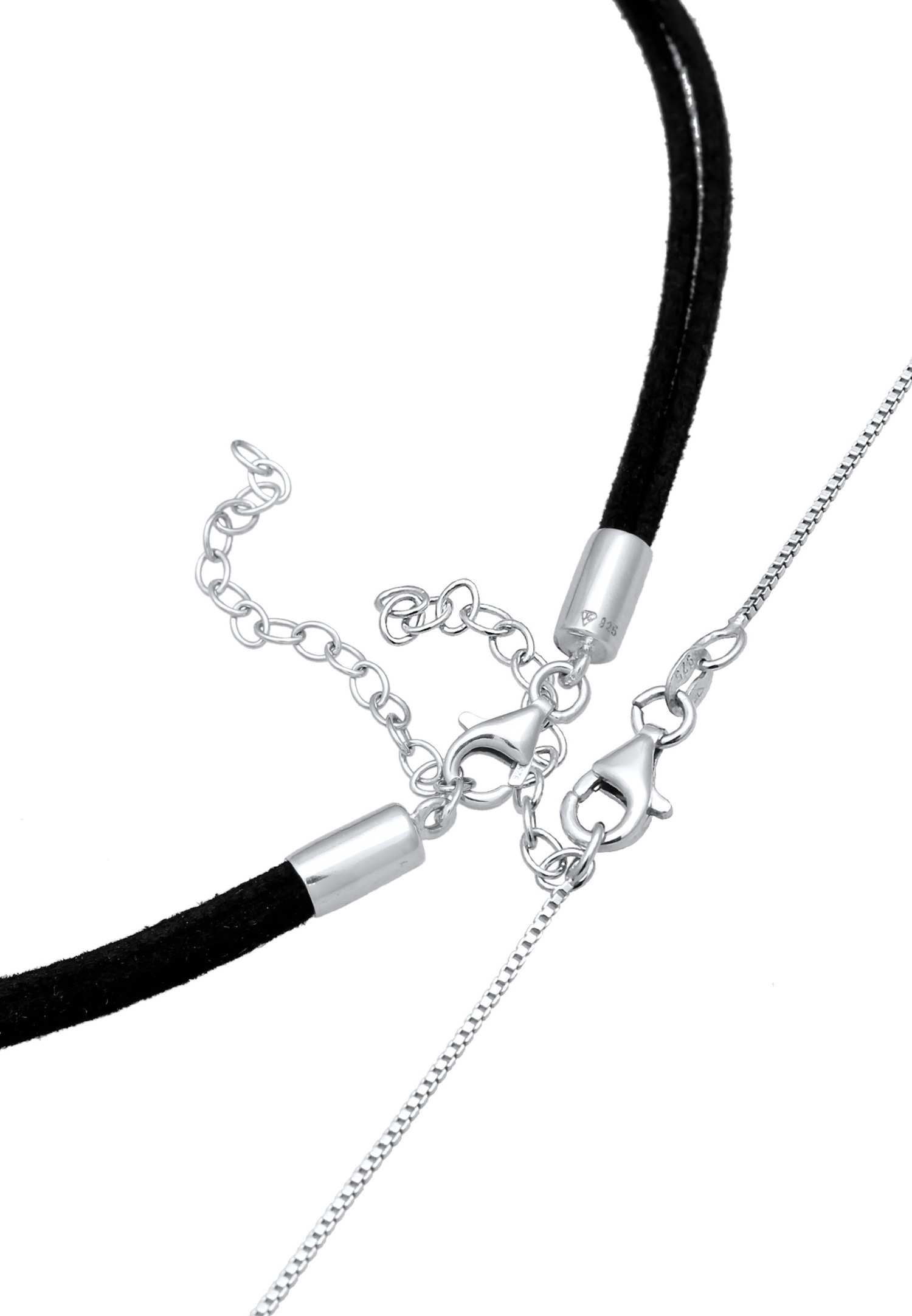 Elli Femmes choker cercle vénitien set en daim en argent sterling 925