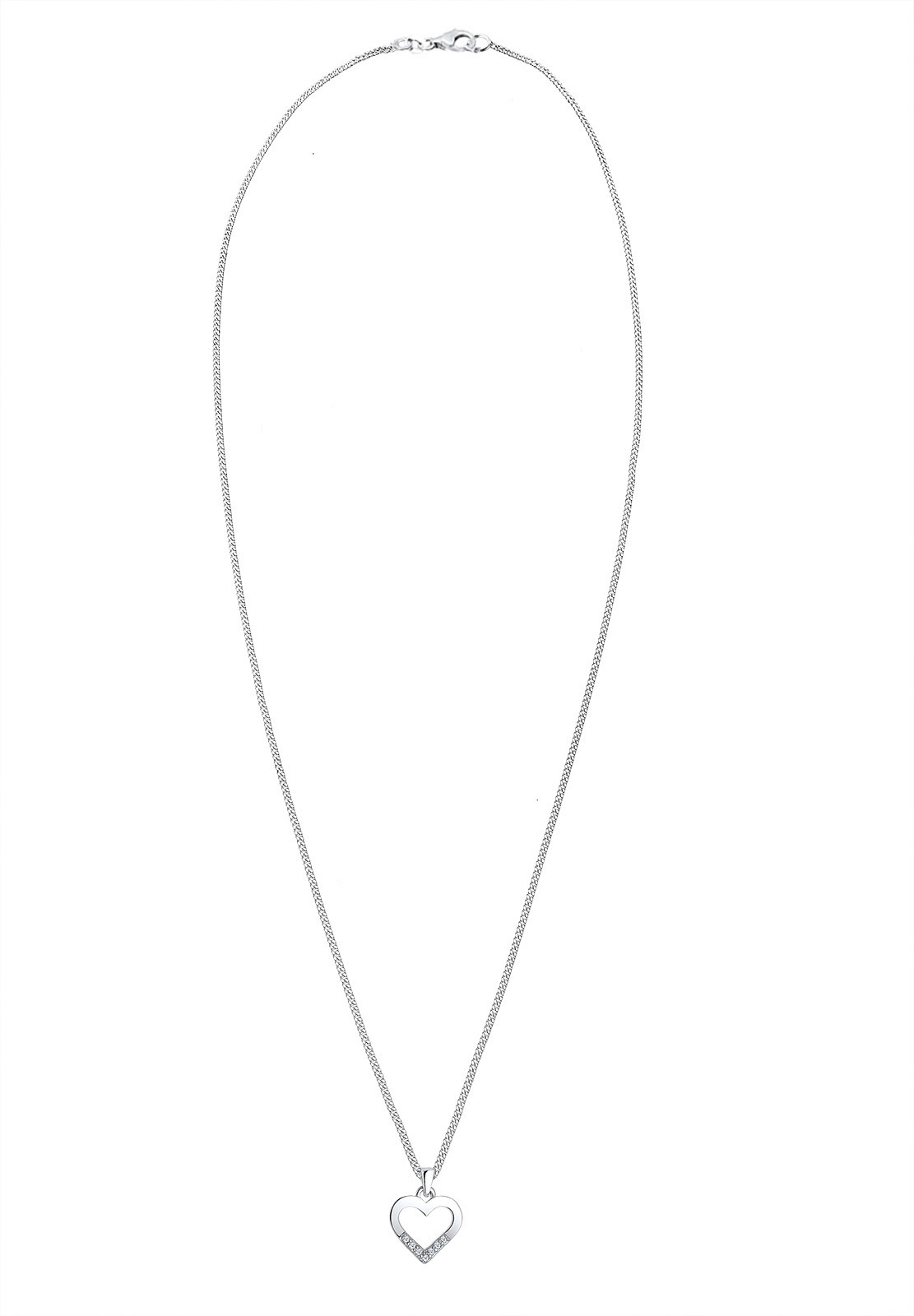 Elli DIAMONDS Femme Pendentif Coeur Diamant (0,035 ct.) - (925/1000) Argent
