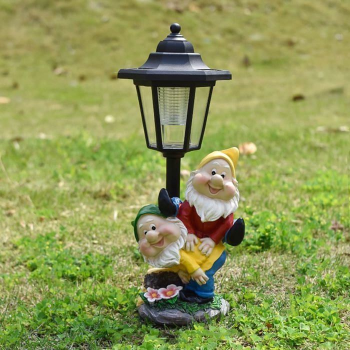 Lampe solaire hexagonale dcorative pour jardin ornement nain dcoration de jardin Label STATUE