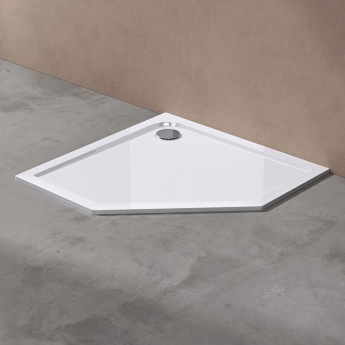 Plato de ducha ultraplano pentagonal doporro de 4 cm, base de ducha acrílica FARO05 80X80X4