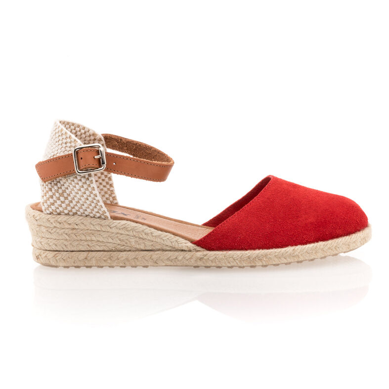 Röda espadriller med repsulor för kvinnor