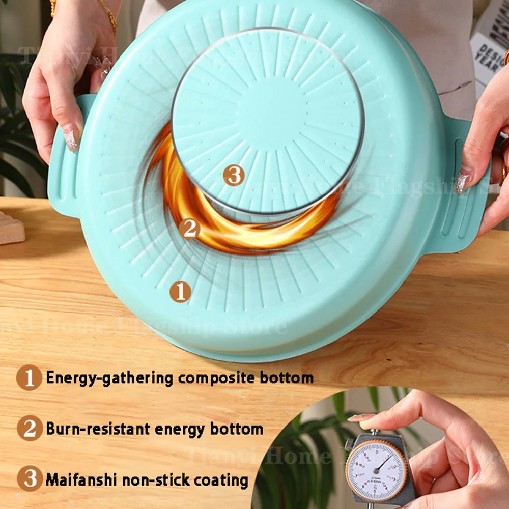 Poêle à griller ronde antiadhésive pour barbecue coréen, idéale pour la maison, les voyages et le camping, ainsi que pour d'autres usages en cuisine (wok, accessoires).