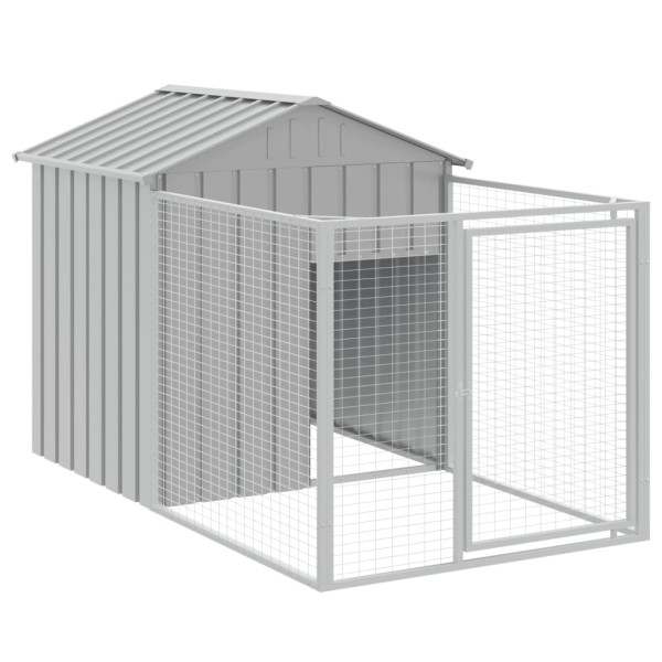 VidaXL buda dla psa Szary 117 x 201 x 123 cm Stal