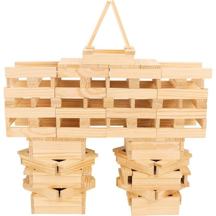 JEUJURA - Wooden Construction Set - TECAP Classic - 200 pieces - Ages 3+