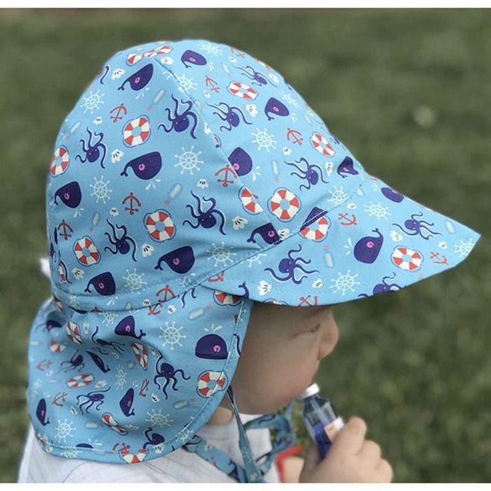 Sombrero de sol FUNMOON para niños de 0 a 5 años, con orejeras, protección UV para la playa y exteriores, con solapa - 688062