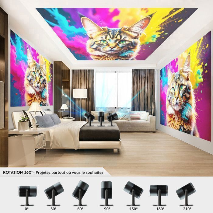 METRONIC Draagbare Android-projector - WiFi - Bluetooth - Tot 5 m - 1080p - Full HD - Ingebouwde luidsprekers - Zwart
