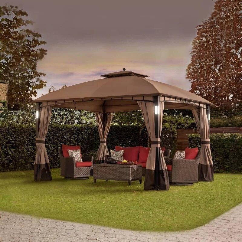 Moorehead Stahl-Terrassenpavillon, 12 Fuß breit x 10 Fuß tief