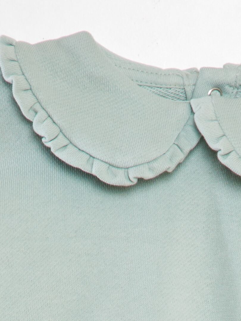 Katoenen sweatshirt met claudinekraag - blauw