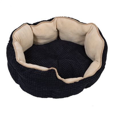Cozy Kingdom knuffelbed - Zwart/beige