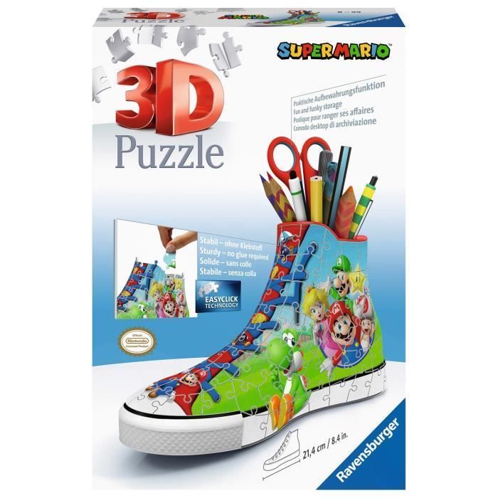 Puzzle 3D de zapatillas de Super Mario - Ravensburger - 108 piezas - No requiere pegamento - Para mayores de 8 años