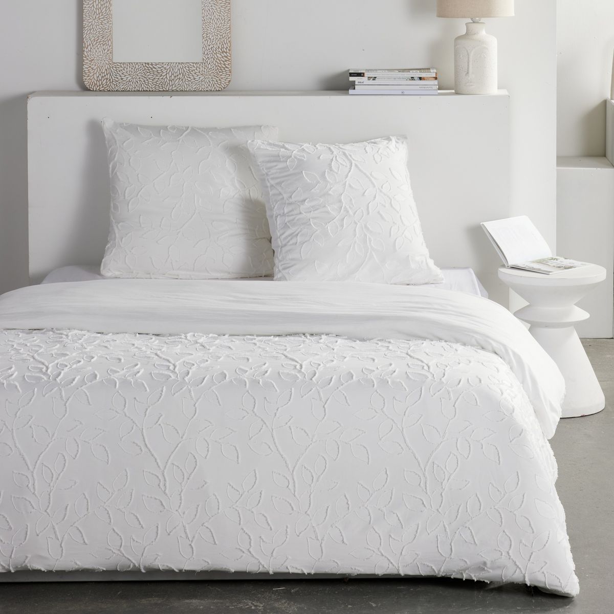 Bettwäsche-Set – TODAY – Essential – 2 Personen – 220 x 240 cm – Weiß, floral, gesteppt