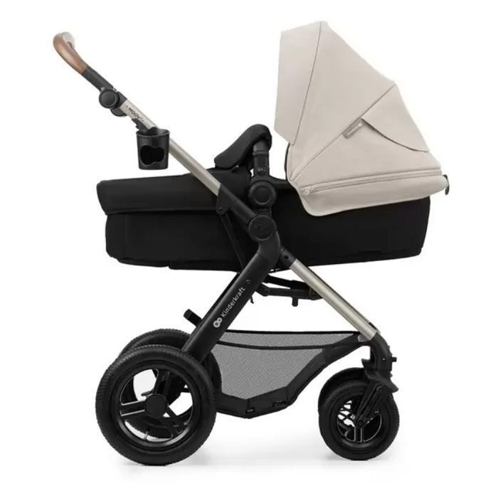 Poussette 4 en 1 Combinée Kinderkraft MOOV2, Inclus Siège auto avec base I-size, Système de voyage, Grandes Roues, Gris
