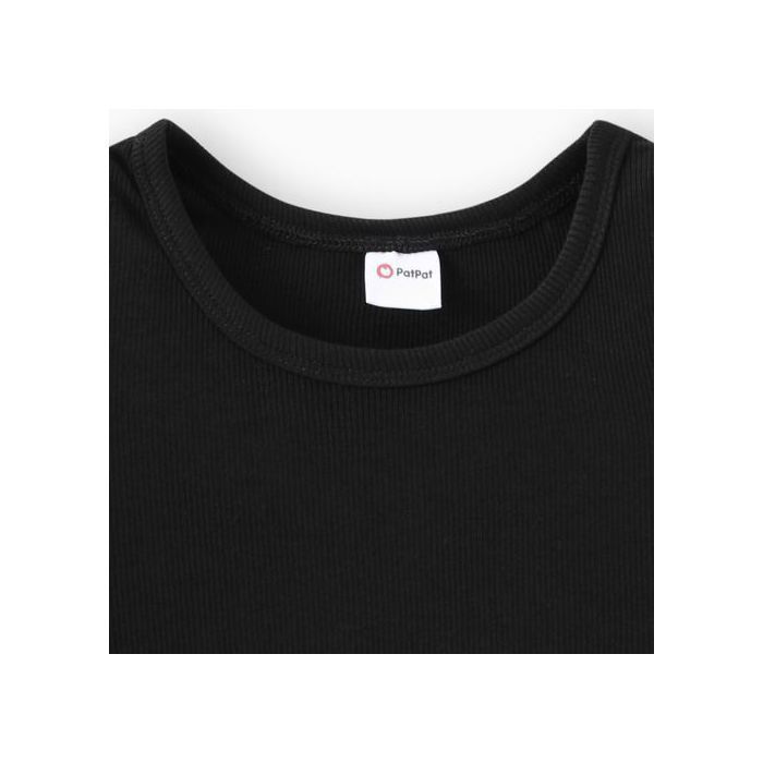 Conjunto de ropa hip-hop para niñas: top corto y pantalones cargo, estilo urbano negro y beige, atuendo para baile urbano, chándal, edades 7-8