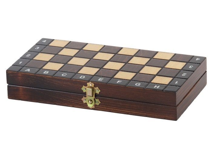 Jogo de xadrez escolar de madeira (28x28cm) - Xadrez + Damas + Gamão