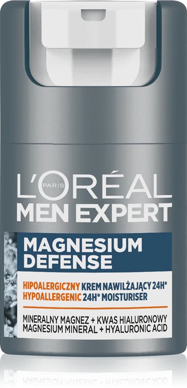 „L'Oréal Paris Men Expert“ drėkinamasis kremas nuo magnio ir jo sudėtyje yra