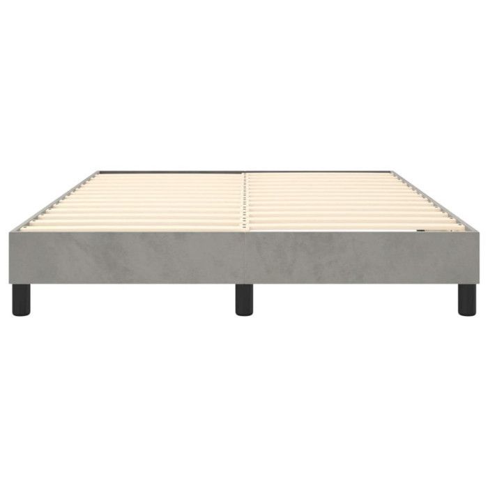 3120766 vidaXL Base de cama de muelles gris claro 140x190 cm Terciopelo