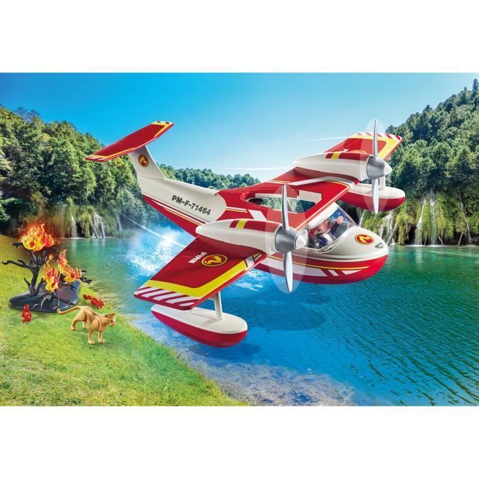 PLAYMOBIL 71463 Seaplane with Firefighter - Action Heroes - Firefighters - Ages 4+