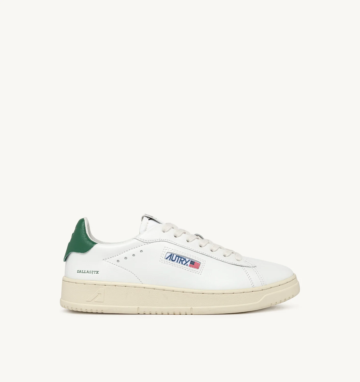 Adidași Dallas cu pantofi joși din piele, albi și cu accent Amazon