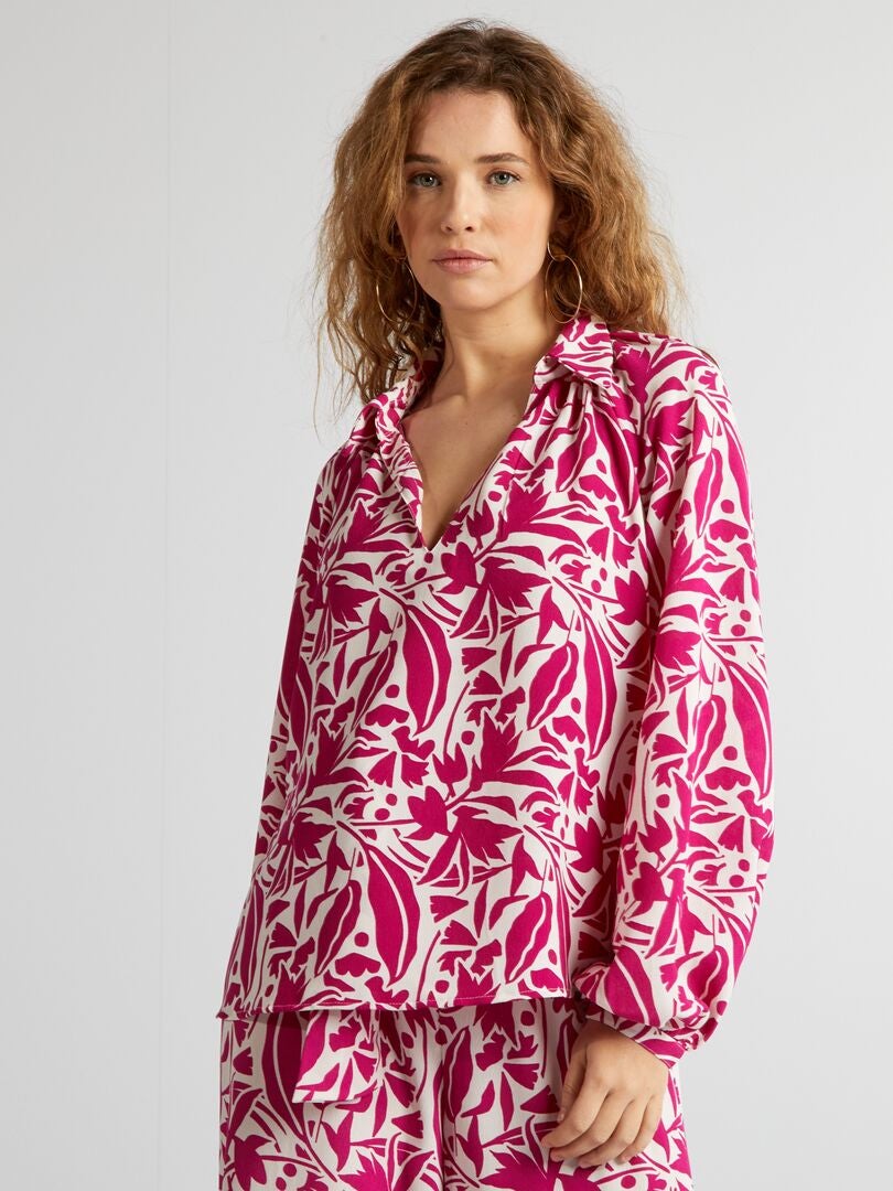 Blouse met patroon - ROZE