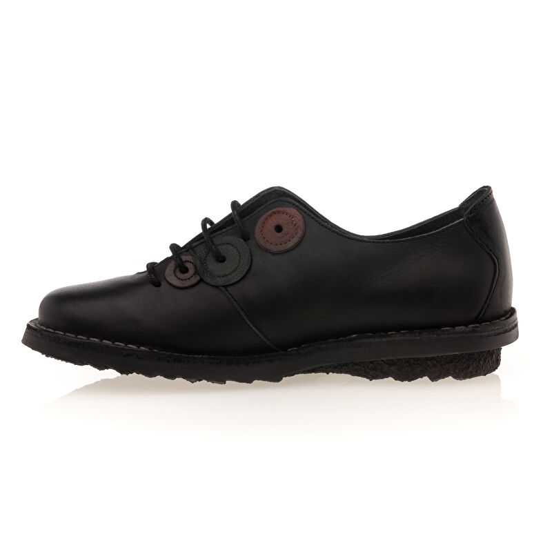 Schwarze Schnürschuhe für Damen / Derby-Schuhe